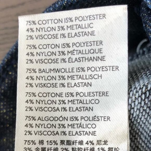 Anthropologie Pilcro High Rise Denim Legging Shimmer Shine Glitter Blue Jeans 25 - Picture 9 of 10